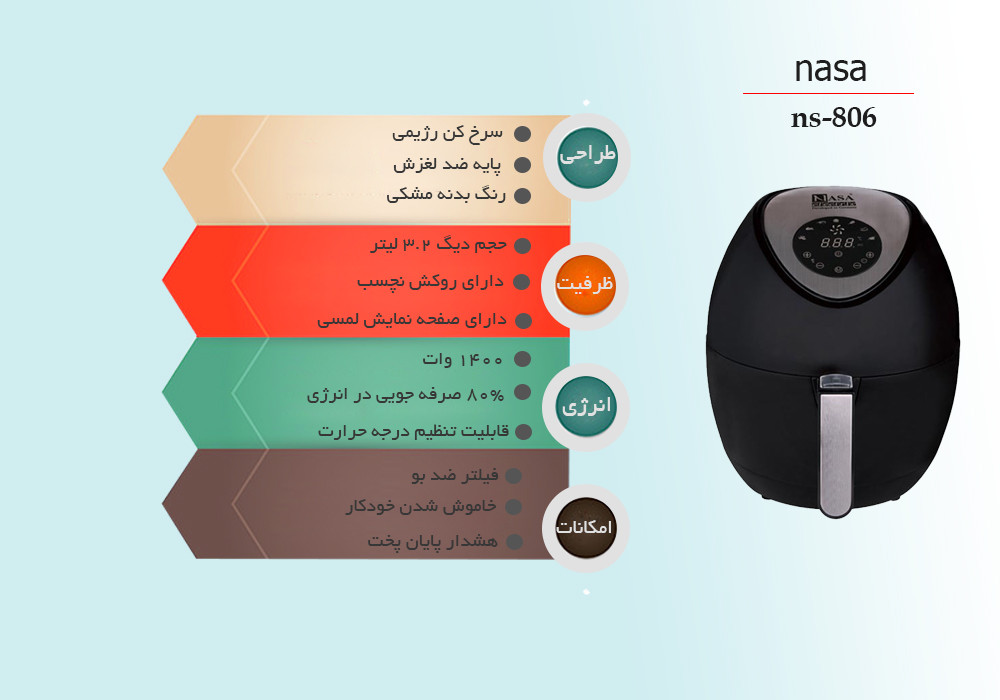 سرخ کن رژیمی ناسا الکتریک ns-806